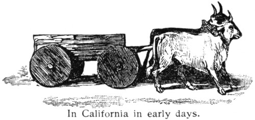 Ox Cart, Early Days, California, USA, Illustration, Classical Portfolio of Primitive Carriers, by Marshall M. Kirman, World Railway Publ. Co., Illustration, 1895