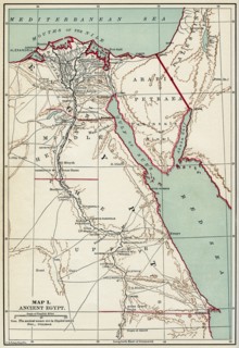 Map of Ancient Egypt, Illustration, Cyclopaedia of Universal History, Volume 1, The Ancient World, by John Clark Ridpath, the Jones Brothers Publishing Company, 1885