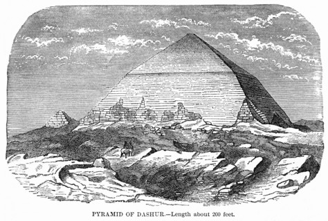 Dashur Pyramid, Illustration, Cyclopaedia of Universal History, Volume 1, The Ancient World, by John Clark Ridpath, the Jones Brothers Publishing Company, 1885