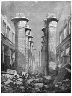 Hall of Columns, El-Karnak, Egypt, Illustration, Cyclopaedia of Universal History, Volume 1, The Ancient World, by John Clark Ridpath, the Jones Brothers Publishing Company, 1885