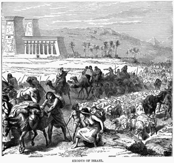 Exodus of Israel, Illustration, Cyclopaedia of Universal History, Volume 1, The Ancient World, by John Clark Ridpath, the Jones Brothers Publishing Company, 1885