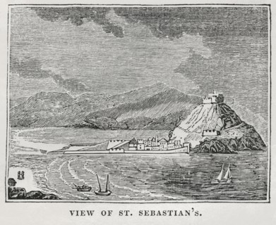 View of St. Sebastian's, Illustration from the Book, Historical Cabinet, L.H. Young Publisher, New Haven, 1834