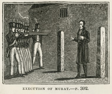 Execution of Murat, Illustration from the Book, Historical Cabinet, L.H. Young Publisher, New Haven, 1834