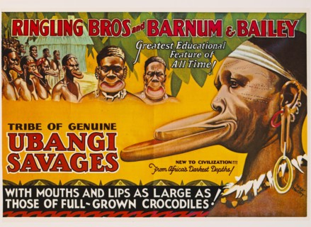 Ringling Bros and Barnum & Bailey, Tribe of Genuine Urbangi Savages, Circus Poster, Lithograph, 1931