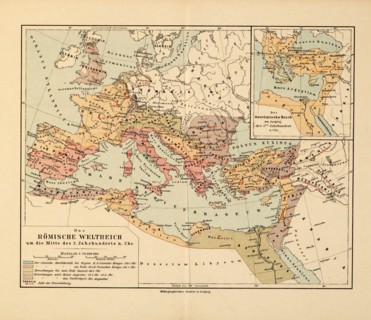 Map, Roman Empire around the middle of the 2nd century AD, Germany