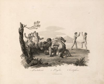 1. Luctatores 2. Pugiles 3. Cestiphori, Engraving, G. Dobler, 1819