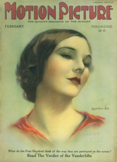 Actress Leatrice Joy, Motion Picture Magazine Cover by Alberto Vargas, February 1924