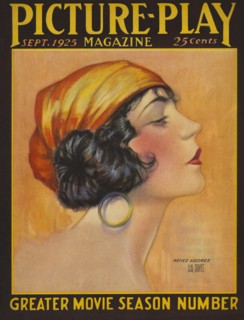 Actress Renee Adoree, Picture-Play Magazine Cover by Hal Phyfe, September 1925