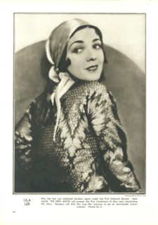 Actress Lila Lee, Publicity Portrait inside The New Movie Magazine, May 1930