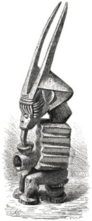 Wooden Idol from Niger River, Africa, Illustration, 1885