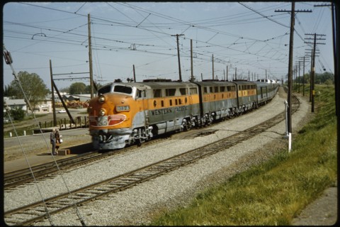 Couple Waiting to Board Western Pacific Train, California, USA, 1962