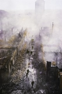 Infantrymen Moving Down Street during Seventy Army Advance, Waldenburg, Germany, Central Europe Campaign, Western Allied Invasion of Germany, 1945