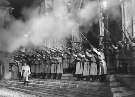 Military Battle Scene, on-set of the Film, "The Road Back", Universal Pictures, 1937