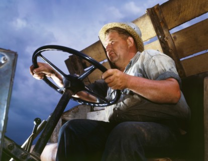 Truck Driver at TVA's Douglas Dam, French Broad River, Sevier County, Tennessee, USA, Alfred T. Palmer for Office of War Information, June 1942