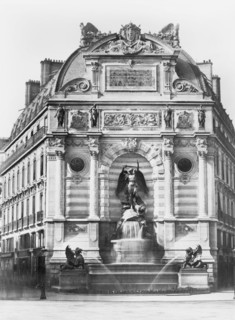 Fontaine Saint-Michel, Paris, France, Silver Albumen Print, Edouard Baldus, 1860's