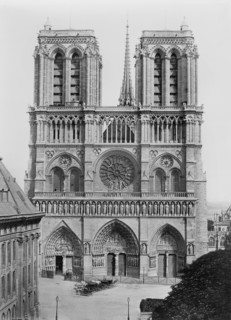 Facade, Notre-Dame de Paris, Paris, France, Silver Albumen Print, Edouard Baldus, 1860's