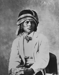Luig Moraque, a Pima Man, Half-length Seated Portrait Wearing Turban, Alexander Gardner, 1870's