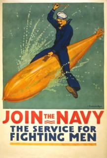World War I Poster, "Join the Navy, The Service for Fighting Men", Richard Fayerweather Babcock, 1917