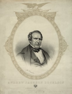 Andrew Jackson Donelson (1799-1871), American Diplomat, Head and Shoulders Portrait, on Stone by C.E. Lewis from a Photo by Mathew Brady, R.J. Compton, 1856