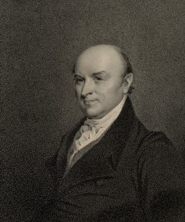 John Quincy Adams (1767-1848), Sixth President of the United States, Head and Shoulders Portrait, Engraving by James Barton Longacre, 1825