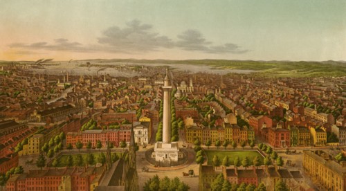 View of Baltimore City, MD., Looking South, Lithograph & Print by E. Sachse & Co, Baltimore, 1872