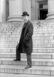 George Washington Norris, Full-Length Portrait on Steps of Treasury Building, Washington DC, USA, Harris & Ewing, 1917