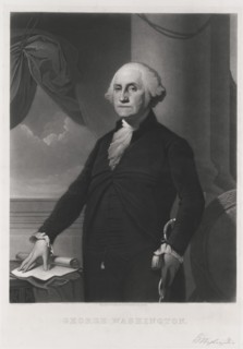 George Washington (1732-99) First President of the United States, Half-Length Portrait, Engraved by William Sartain from a Painting by Gilbert Stuart, 1892
