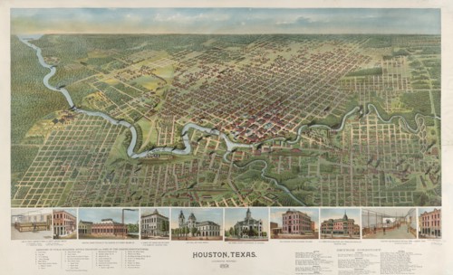 Houston Texas, Looking South, D.W. Ensign, Chicago, 1892