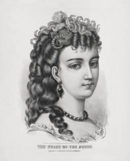 Pride of the South, Head and Shoulder Portrait of Young Woman, Lithograph, Currier & Ives, 1870