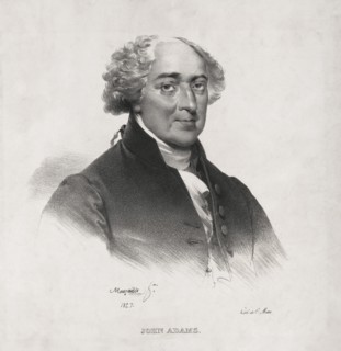 John Adams (1735-1826), Second President of the United States, Head and Shoulders Portrait, Lithograph by Jean Baptiste Mauzaisse after an Original Painting by Gilbert Stuart, 1827
