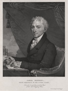 James Monroe, 5th President of the United States, Lithograph Created by Pendleton's Lithography from an Original Painting by Gilbert Stuart, 1828