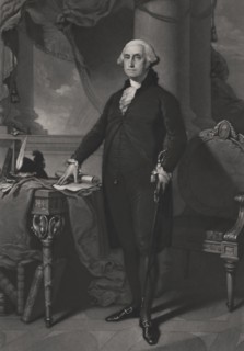 George Washington (1732-99) First President of the United States, Full-Length Portrait, Engraved by William Sartain from a Painting by Gilbert Stuart, 1892