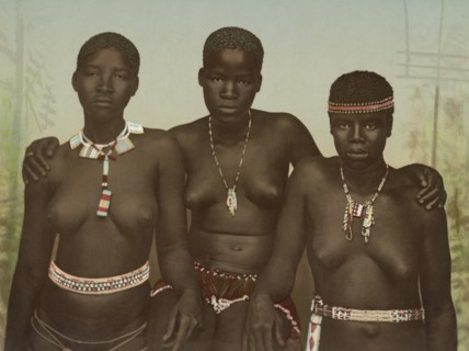 The Three Graces, Zulu Girls, South Africa, Photochrome Print, George Washington Wilson, 1890's