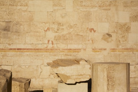 Hieroglyphics on Wall, Temple of Hatshepsut, Luxor, Egypt