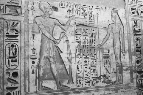 Reliefs, Medinat Habu Temple, Luxor, Egypt