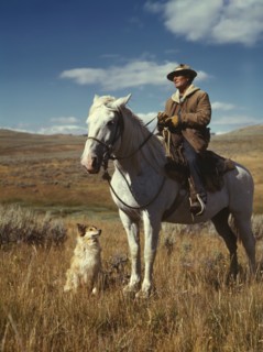 Shepherd with his Horse and Dog on Gravelly Range, Madison County, Montana, USA, Russell Lee, Office of War Information, August 1942