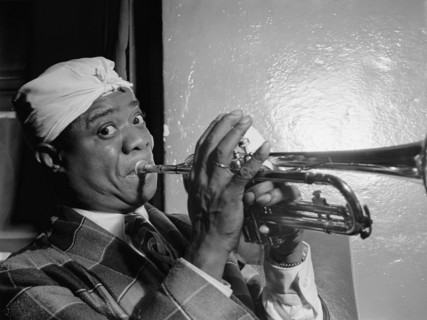 Louis Armstrong, American Jazz Performer, Aquarium, New York City, New York, USA, William P. Gottlieb Collection, July 1946