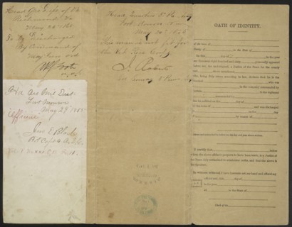 U.S. Government Certificate to Discharge Private Cline Morris from Co. E, 3rd Pennsylvania Heavy Artillery Regiment, American Civil War, USA, 1865
