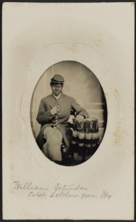 William Johnson, American Civil War Soldier, Seated Portrait in Uniform by Louis Frenzel, Washington DC, USA, 1865