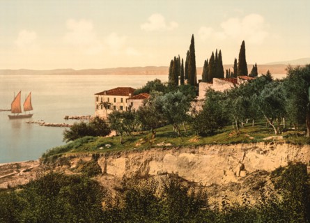 Pointe de Vigile (Punta San Vigilio), Lake Garda, Italy, Photochrome Print, Detroit Publishing Company, 1900