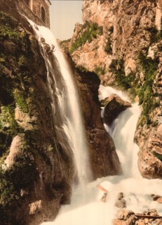 Ponale Waterfall, Lake Garda, Italy, Photochrome Print, Detroit Publishing Company, 1900