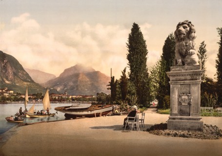 Park of Hotel Lido, Riva del Garda, Lake Garda, Italy, Photochrome Print, Detroit Publishing Company, 1900