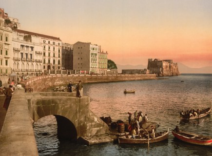 Partenope Street, Naples, Italy, Photochrome Print, Detroit Publishing Company, 1900