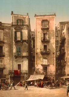 Narrow Streets, Naples, Italy, Photochrome Print, Detroit Publishing Company, 1900
