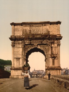 Triumphal Arch of Titus, Rome, Italy, Photochrome Print, Detroit Publishing Company, 1900