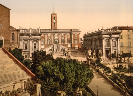 The Capitoline, Rome, Italy, Photochrome Print, Detroit Publishing Company, 1900