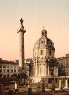 Trajan's Pillar, Rome, Italy, Photochrome Print, Detroit Publishing Company, 1900