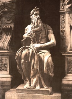 Moses Sculpture by Michelangelo, Rome, Italy, Photochrome Print, Detroit Publishing Company, 1900