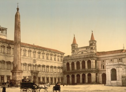 Piazza di San Giovanni in Laterano, Rome, Italy, Photochrome Print, Detroit Publishing Company, 1900