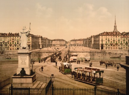 Victor Emmanuel Place (Piazza Vittorio Veneto), Turin, Italy, Photochrome Print, Detroit Publishing Company, 1900